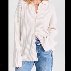 Reformation Cream Collared Cardigan